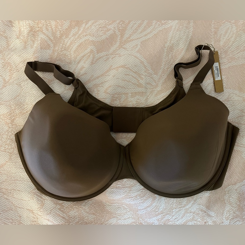 SKIMS Brown Full-Coverage Bra with Adjustable Straps